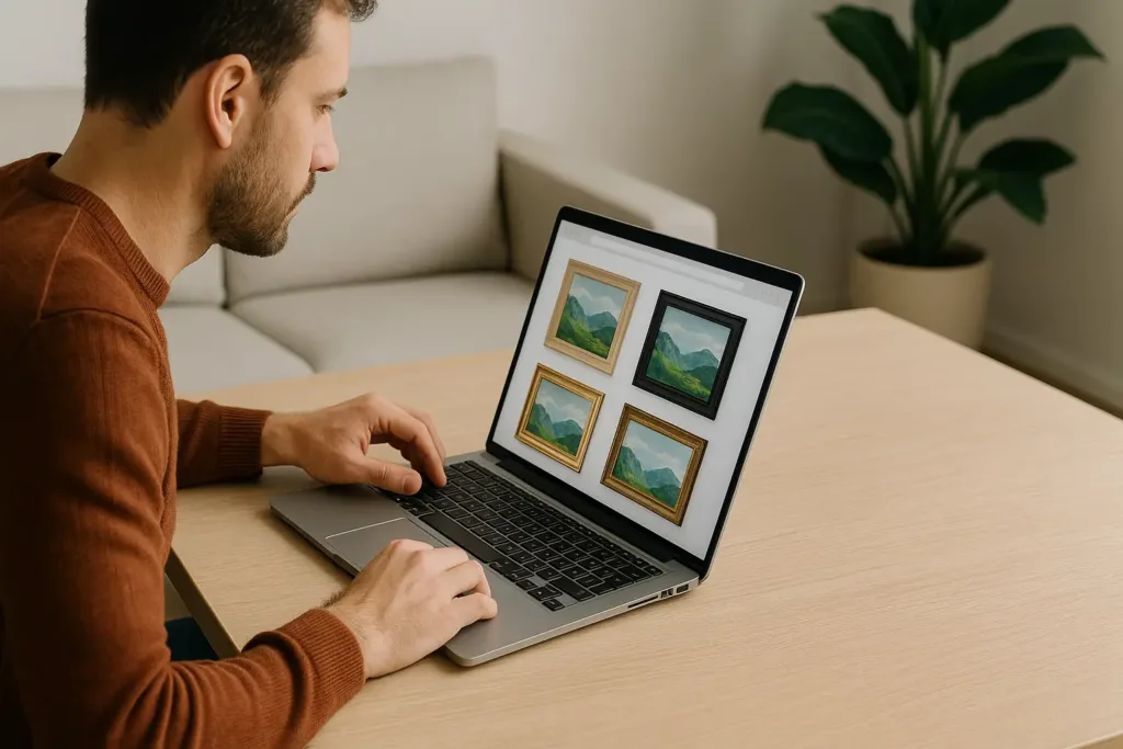 Онлайн багетная мастерская, выбор рамок для картин в Астане