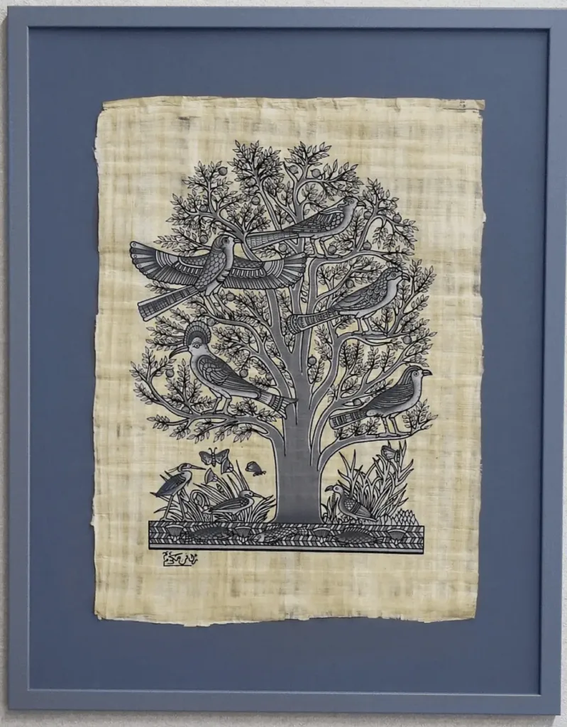 Папирус в раме с паспарту